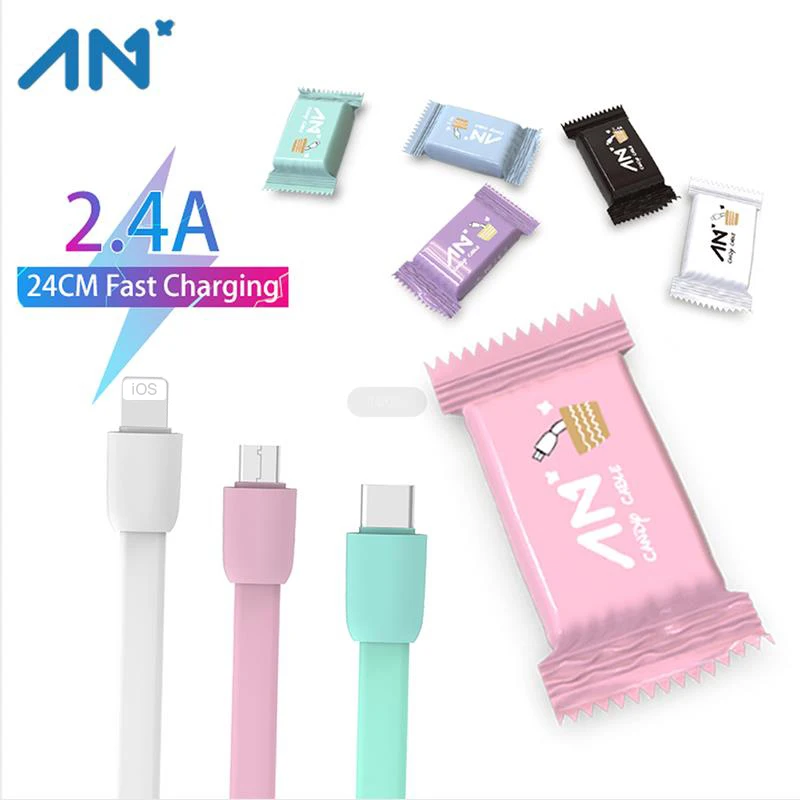AN+ 24cm Short Mini USB Charger Cable Micro Flat Candy Color Charging Data Sync Cable ForPhone Type-C Android Cellphone USB Cord AN+ 24cm Short Mini USB Charger Cable Micro Flat Candy Color Charging Data Sync Cable ForPhone Type-C Android Cellphone USB Cord