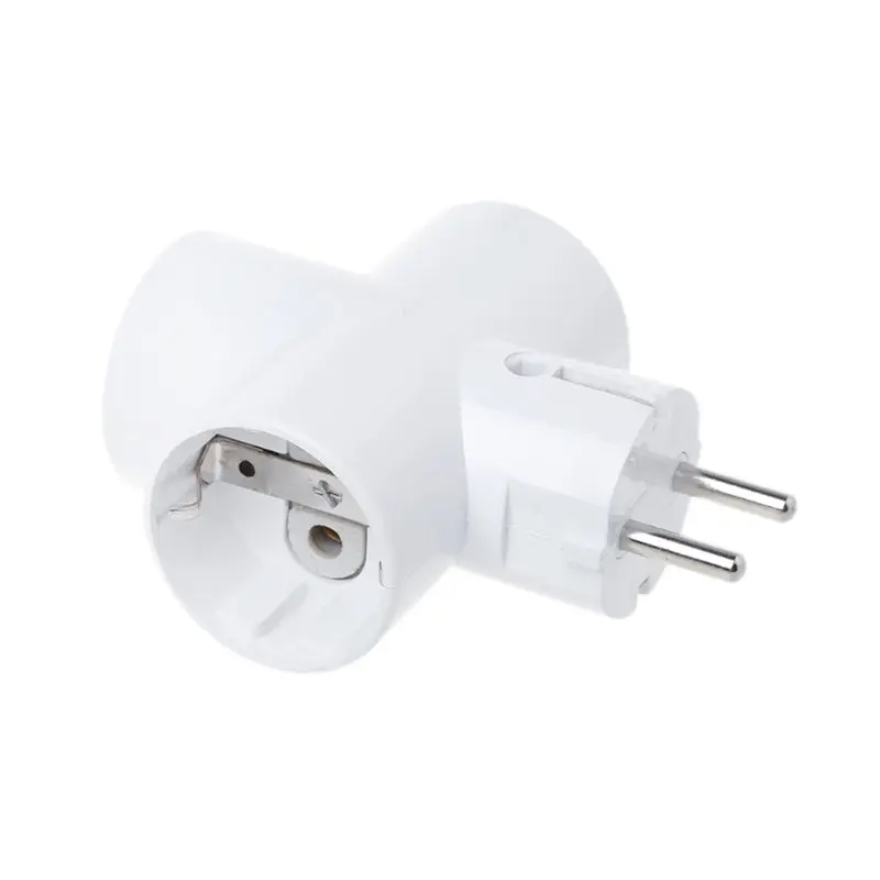 

EU Standard Convert Socket With 3 Outlets Ceramics Travel Power Adaptor
