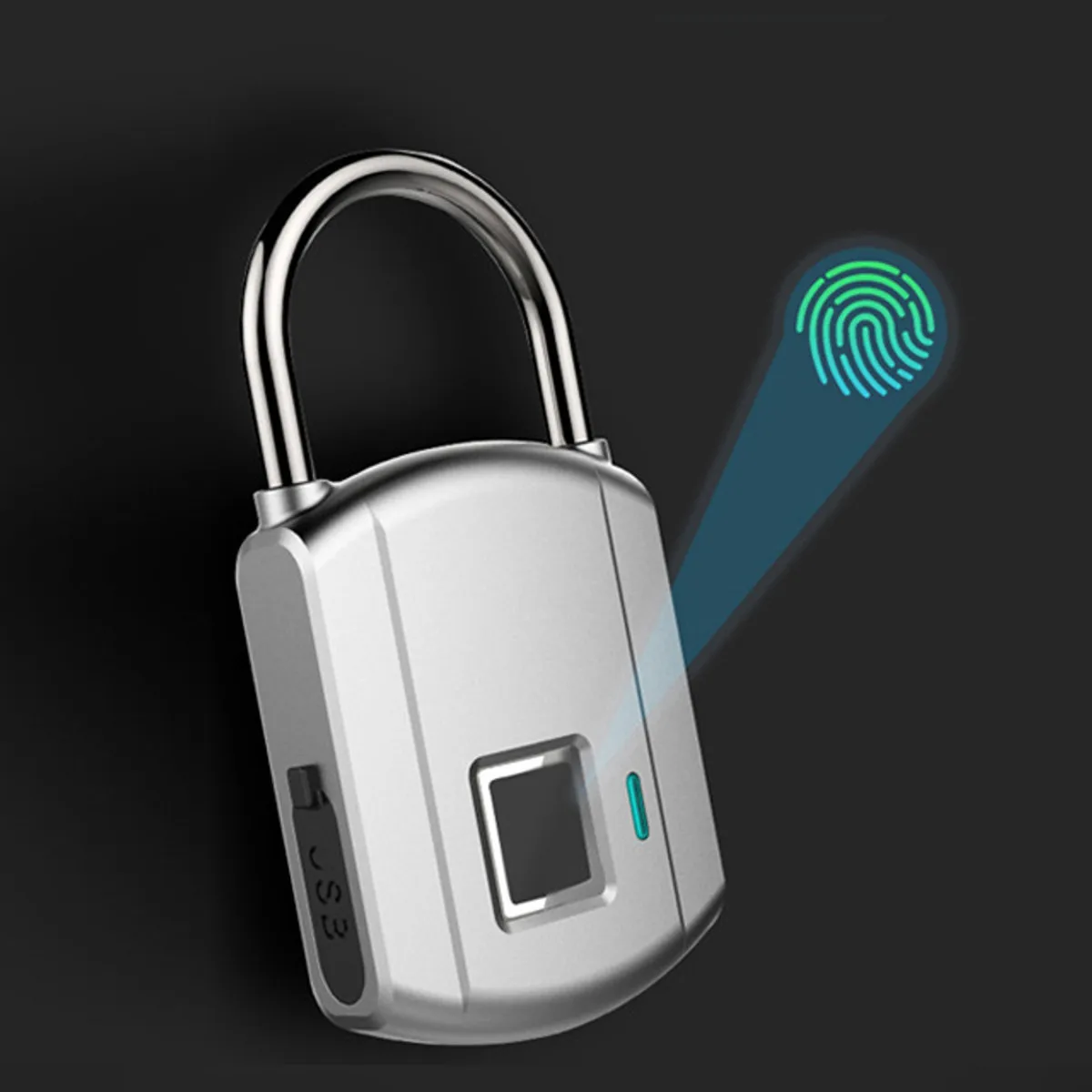 Rechargeable Smart Keyless Electronic Fingerprint Lock USB Home Anti-theft Safety Security padlock Door Luggage Case Lock