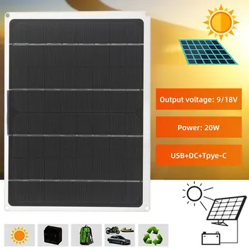 

solar panel USB+DC+ TPYE-C 12V 10W Mini Solar System DIY for battery cell phone charger portable solar battery