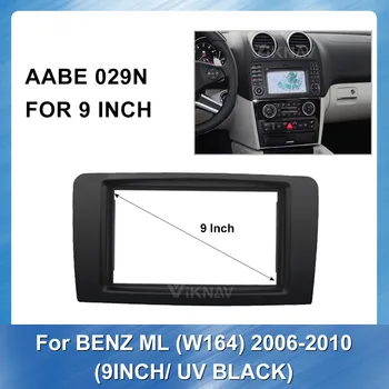 

9 Inch 2 Din Car Radio Fascia for Benz ML (W164) 2006-2010 Bright black Stereo Panel Dash Mount Trim Installation Kit Frame