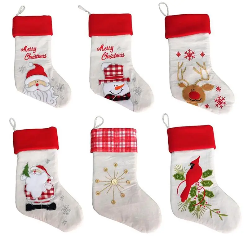 

Santa Socks Gift Kids Candy Bag Snowman Deer Pocket Hanging Christmas Tree Decorations High-end Christmas Socks Gift Bags
