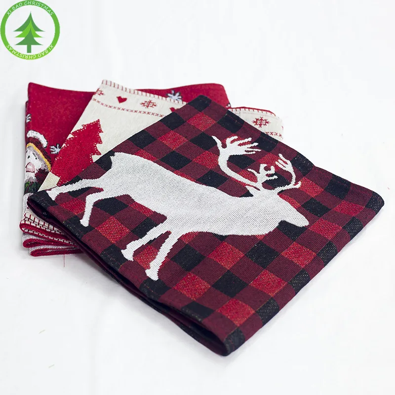 Christmas table decoration elk snow print table cloth cover flag tablecloth Christmas tree cloth tea table decoration