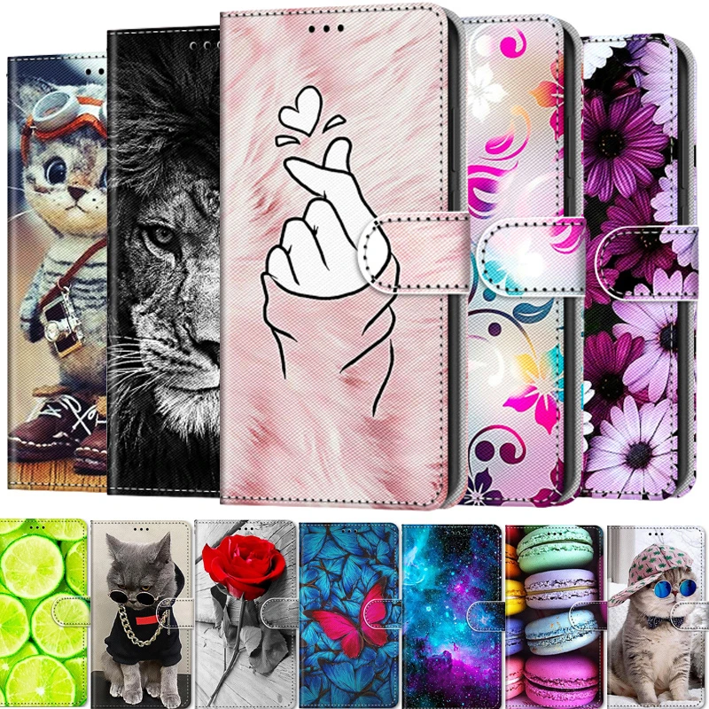 Painted Leather Flip Phone Case For Samsung A10 A20 A20S A20E A30 A30S A40 A50 A50S A70 A70S Wallet Card Holder Stand Book Cover phone case,leather phone case,leather wallet case,leather case