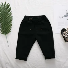 Детские повседневные брюки; сезон весна-осень; Новинка года; стильная детская одежда; брюки для маленьких девочек; весенняя одежда для маленьких детей