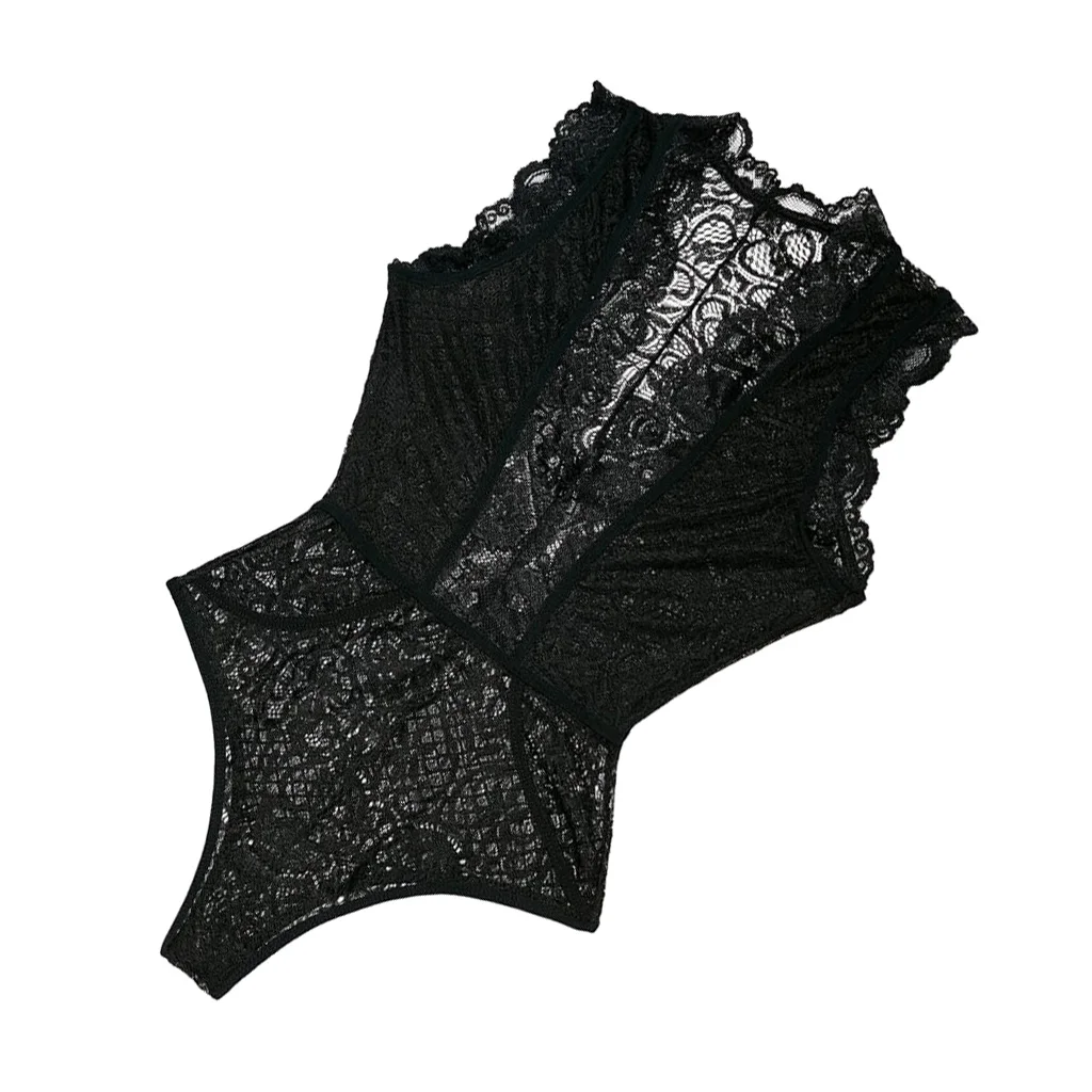 Lady Lace Bodysuits Floral Push Up Teddy Bodydoll With Thong Underwear Exotic Accessories