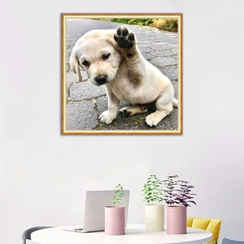 

Cute Puppy Full Square/Round Stones Animal 5D Diamond Painting Diamond Embroidery Cross Stitch Diamond Mosaic Diamond-Painting