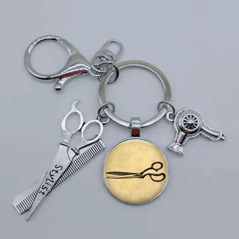 Тепло! Новая модная прическа Подарочный стеклянный брелок Ретро ювелирные