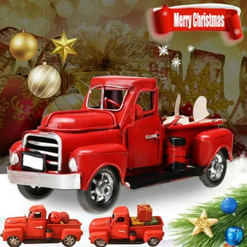 

Metal Truck Car Toy Christmas Ornament Kids Gifts Xmas Table Top Decor DTT88