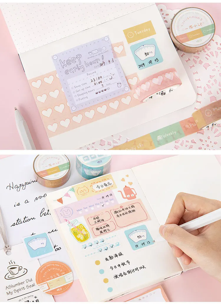 20 pcs/lot Washi Masking Tapes Life diary series Decorative Adhesive Scrapbooking DIY Paper Japanese Stickers 5m