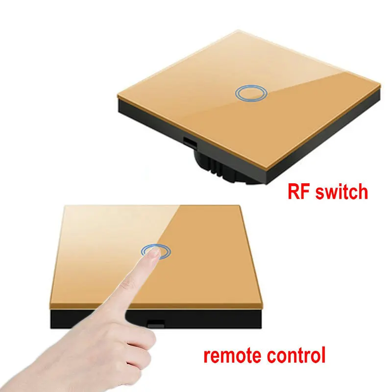 Настенный сенсорный выключатель Беспроводной RF 433 МГц переключатель панель форма пульт дистанционного управления передатчик для смарт-переключателя - Цвет: gold 1 gang