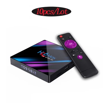 

10pcs Lot H96 MAX Android 9.0 TV Box RK3318 Quad Core 2.4G/5.8G Wifi BT 4.0 4K HDR Media Player Mini Google Set Top Box H96MAX