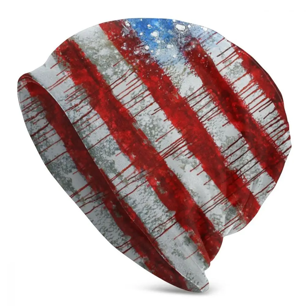 Кислотный винтажный американский флаг Tie Dye унисекс взрослая Повседневная шапка бини уличная ветрозащитная вязаная Лыжная шапка Skully Beanies
