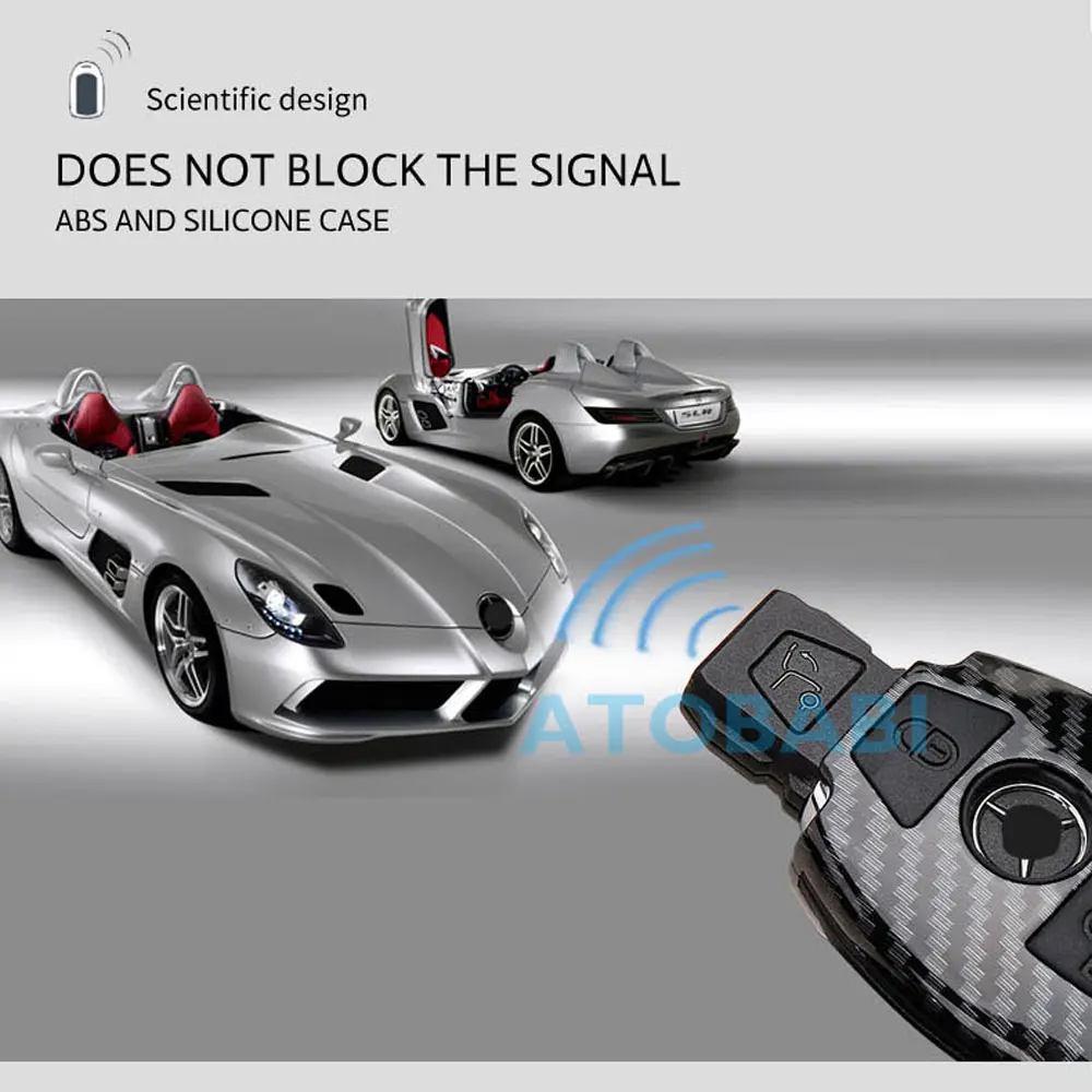 Карбоновый чехол для ключа автомобиля Mercedes Benz E C G M R S Class 204 212 216 SLS SLK GLK CLK E400