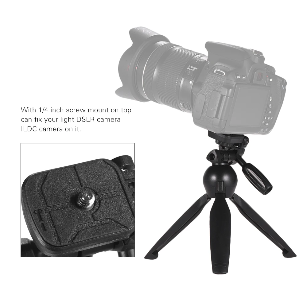 YUNTENG VCT-2280 многофункциональный мини настольный штатив живой потоковый штатив 1/" винт держатель микрофона для DSLR ILDC камеры