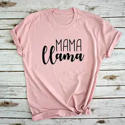 Модная женская одежда MAMA Llama футболка женская с буквенным принтом летние топы с короткими рукавами розовая Женская футболка