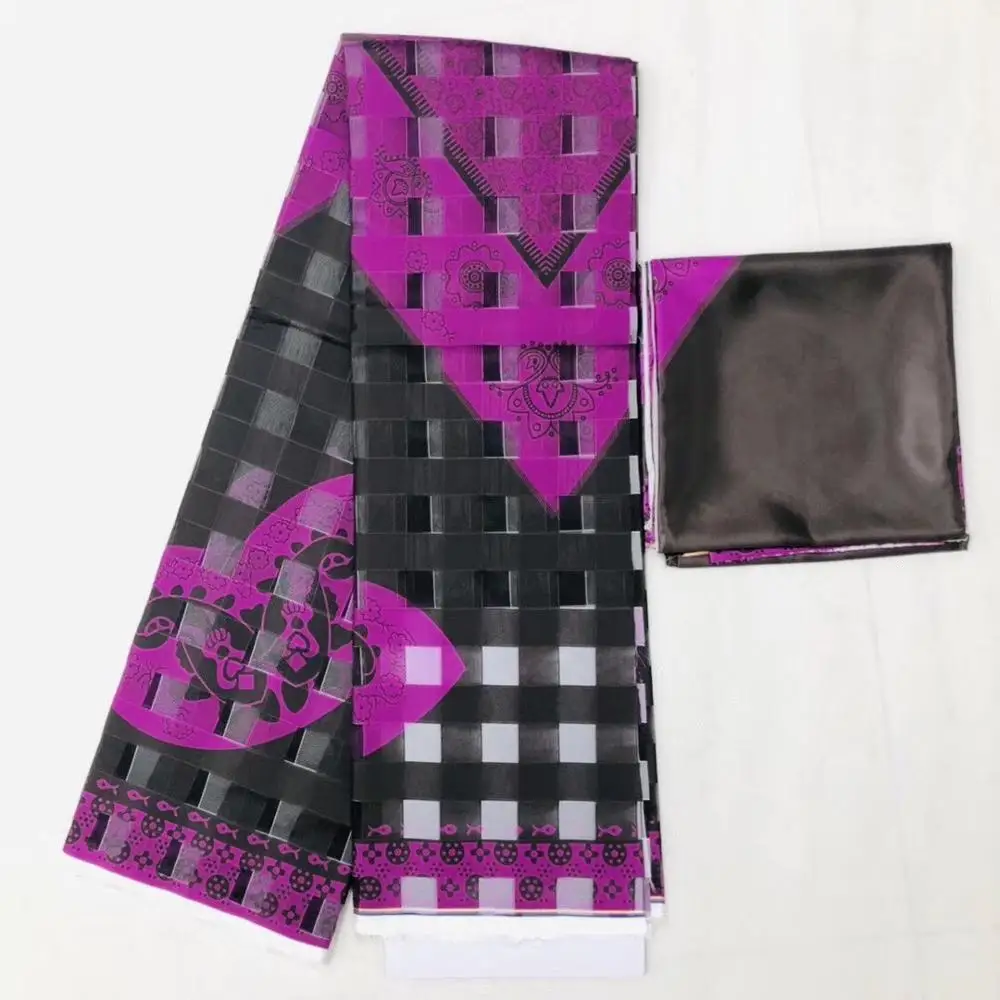 Модный дизайн, шелковая восковая ткань, лента, шелковая ткань органза, высокое качество, цветочный сатиновый воск для одежды 4+ 2 ярдов