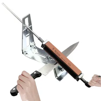 

【Global Free Shipping】2020 Iron Steel Kitchen Fix-angle Sharpener Kitchen Knife Sharpener Tools With 4 Stones Whetstone