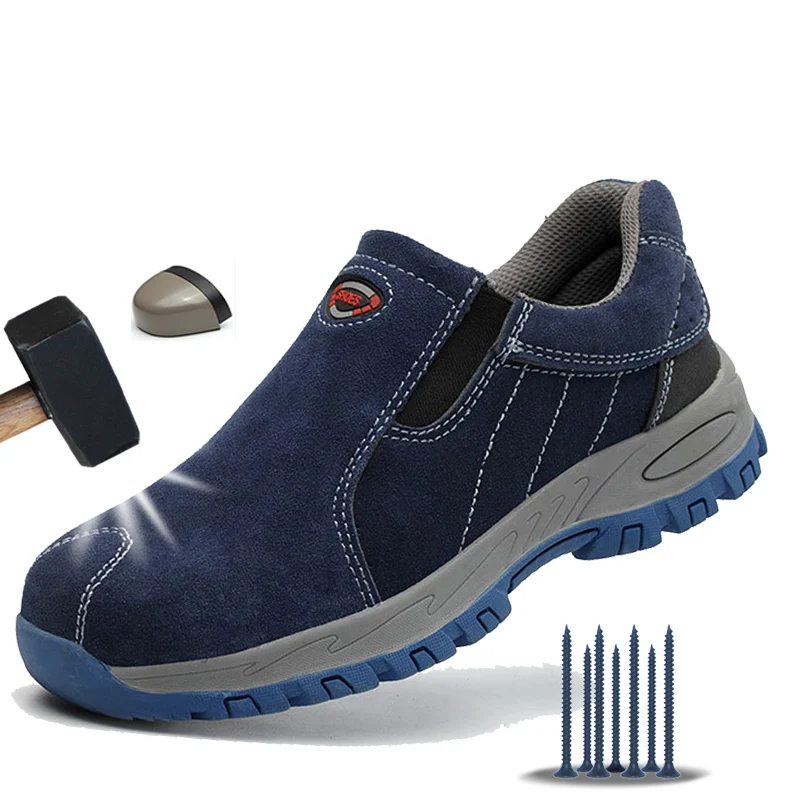 

Manlegu NEW Safety Work Shoes Boots For Men Leather Boot Light Weight Safety Shoes With Steel Toe Cap Anti-smashing Sneakers