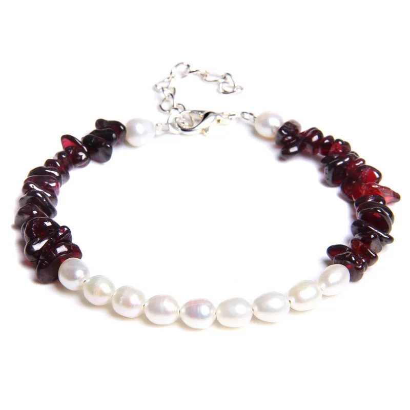 Натуральный гранат чипсы браслеты женский подарок на день рождения Регулируемый