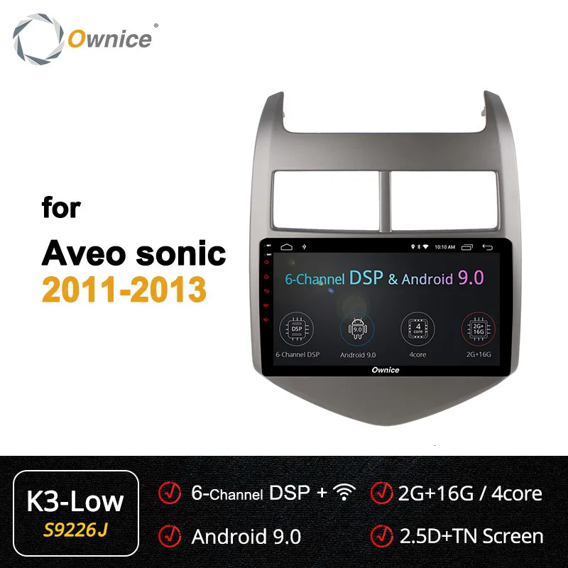 Ownice K1 K2 K3 Octa 8 Core Android 9,0 автомобильный dvd-плеер для CHEVROLET Aveo Sonic 2011-2013 автомобильный аудио; стерео; GPS navi 4G SIM