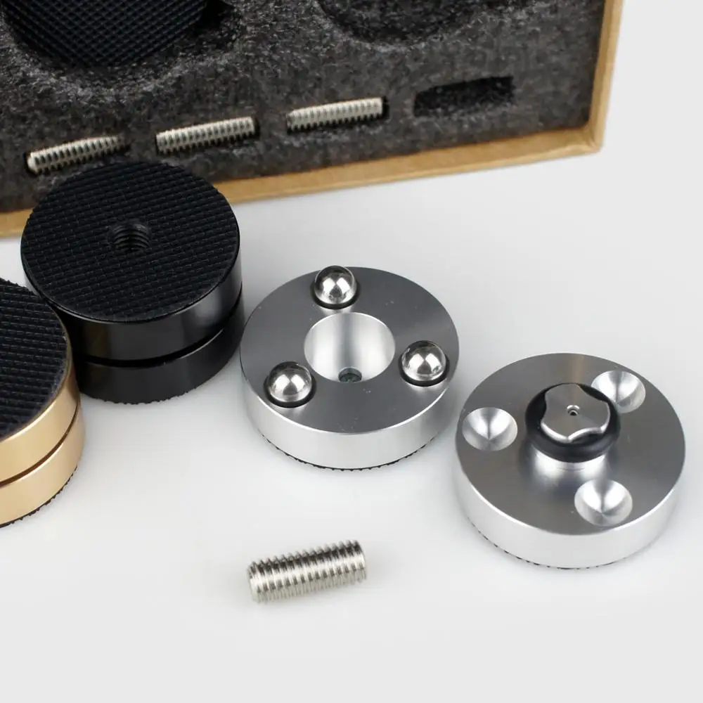 Alto-falante à Prova de Choque Alumínio Inoxidável Spike Pads Amplificador Bola Cerâmica Isolamento Suporte Pés 4 Pçs 39mm Aço - Image 6