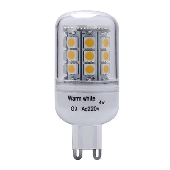

Promotion! 4W, Halogen Bulb Equivalent, G9, 300Lumens, 30pcs SMD5050, Warm White, 3000K LED Corn light Bulb Indoor Bar Lighting