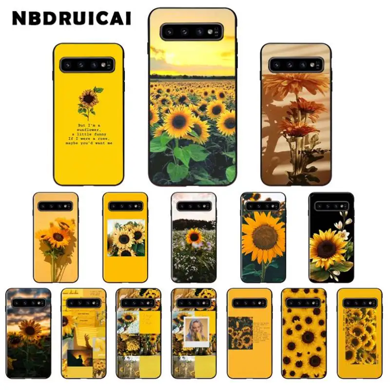 

Luxury Unique Design Yellow Sunflower Phone Case Cover for Samsung S9 plus S5 S6 edge plus S7 edge S8 plus S10 E S10 plus