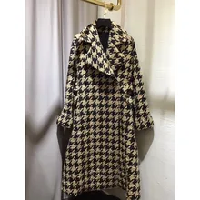 Женское кашемировое пальто, длинное твидовое шерстяное зимнее/осеннее теплое пальто для женщин, качественное утепленное Женское пальто с поясом