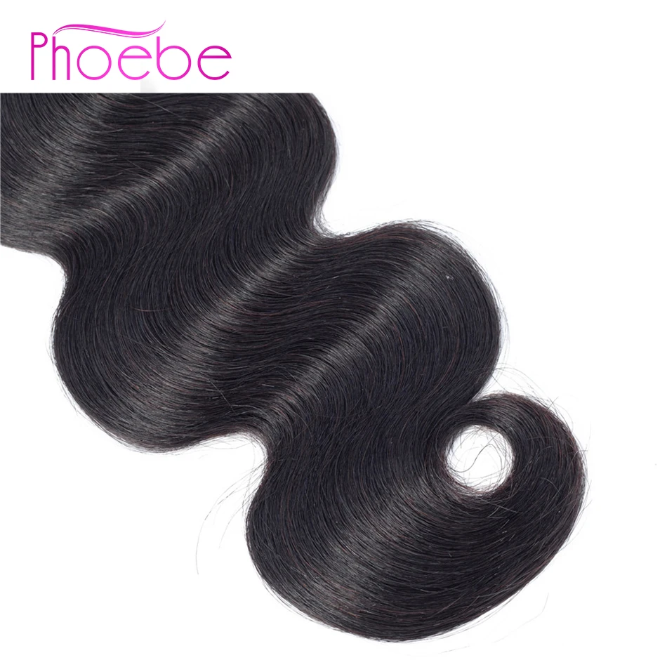 Phoebe объемные волнистые бразильские волосы 3 пряди с закрытием человеческие волосы для черных женщин "-28" низкое соотношение не Реми натуральный цвет