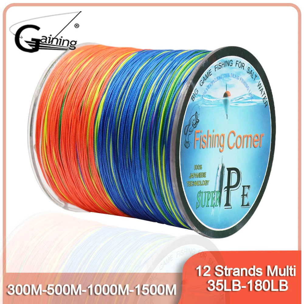 12 Strands Braided Fishing Line Saltwater Fishing Multicolor 300M 500M