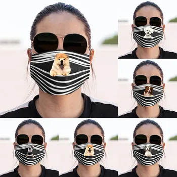 

Dogs Prints Mouth Mask Breathable Washable Face Mask Face Cover Reusable Dustproof Facemask Mascarilla Can Be Place Filter