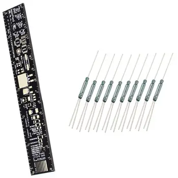 

1 Pcs PCB Ruler PCB Engineering Footprint PCB Packaging Unit & 10Pcs N/O N/C SPDT Reed netic Switch 2.5X14MM RI-90