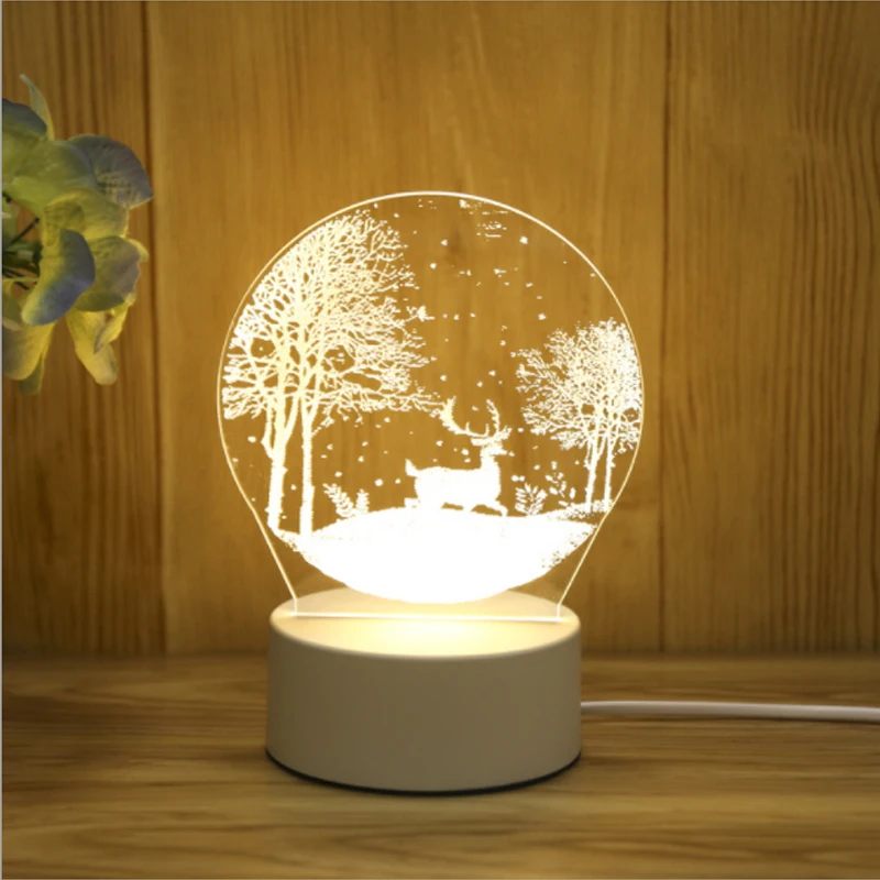АКЛИ неоновая лампа стерео 3D ночная лампа настольная лампа прикроватная лампа светодиодная лампа день рождения праздник дети орнамент