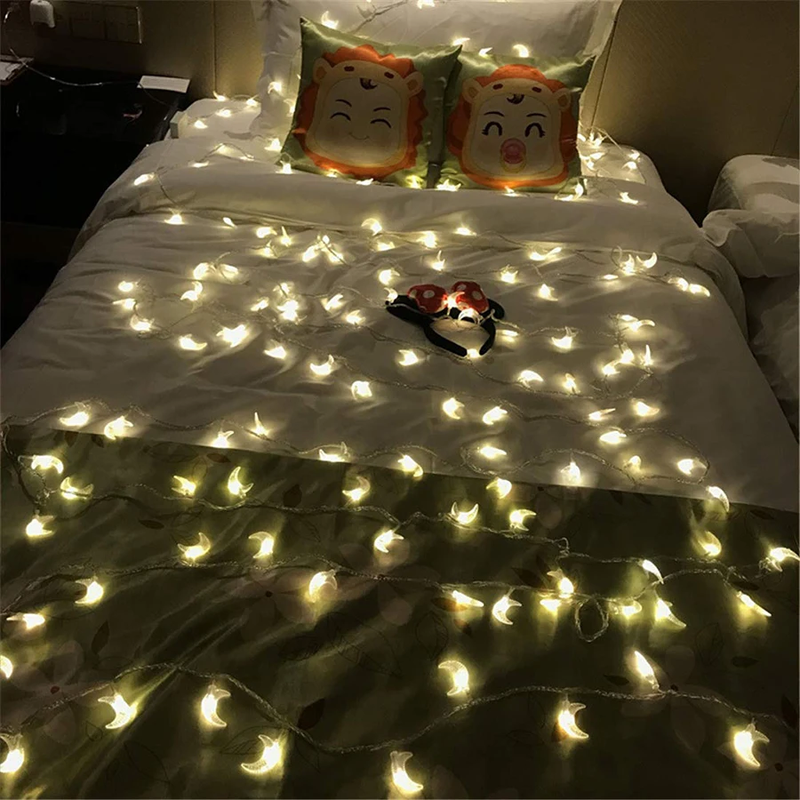 

2pcs 1.5M/3M/6M Moon LED String lights Holiday lighting Fairy Garland For Christmas Tree Wedding Party Ramadan Decoration
