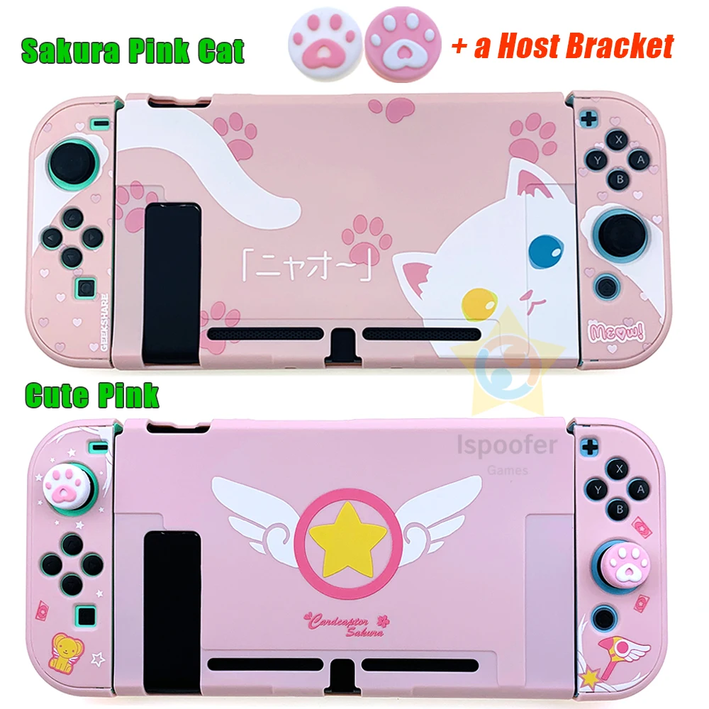 2020 милый розовый чехол для JoyCon Kawaii Cat защитный Nintendo Switch игровая консоль запасные