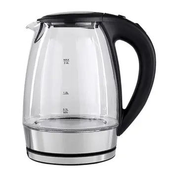 

2L Electric Glass Kettle 2000W Fast Boiling Tea Coffee Pot with Blue LED Light Hot Water Heater