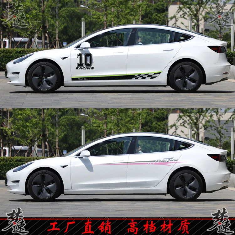 

Наклейки на машину для Tesla Model 3, модификация корпуса и внешней части, модные спортивные наклейки, модификация