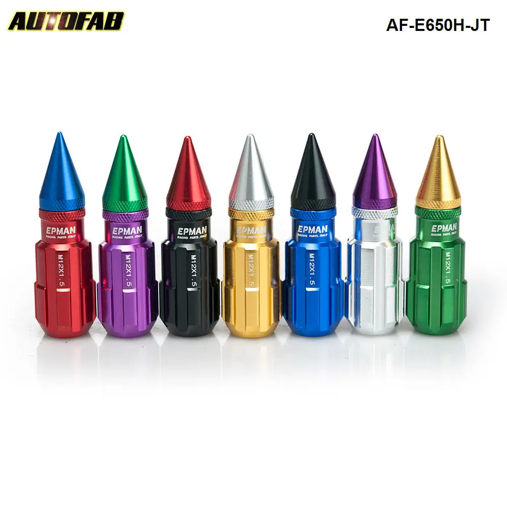 Racing Aluminum Locking Lug Nuts With Spikes 20pcs 12x1.5 W/Key For Honda Civic Aftermarker Wheel Nuts AF-E650H-1.5JT