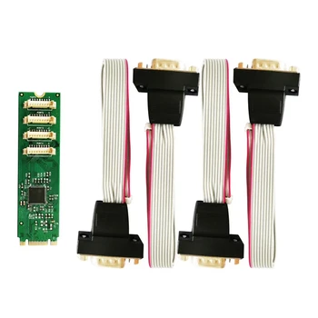 

4 Port RS-232 DB9 Serial M.2 B+M Key Controller Card ASIX 99100 Chipset with DB9Pin Serial Cable Expansion Card