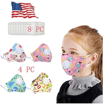 

Children's Dustproof Mask Breathable Printed Valve Haze Pollution Protection Filter Baby Kids Face Masks Respirator Mouth Mask