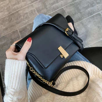 

Vintage Square Crossbody bag 2020 Fashion New High quality PU Leather Women's Designer Handbag Lock Shoulder Messenger Bag