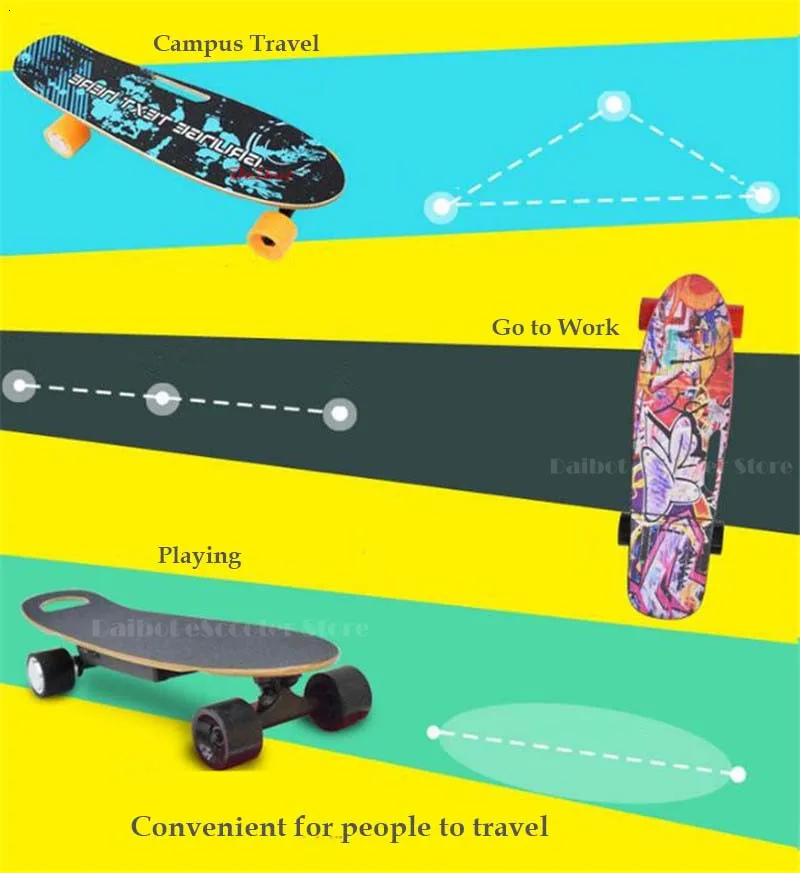 Daibot Mini Electric Skateboard Four Wheels Electric Scooters Single Drive 300W Portable Four Wheel Electric Scooter Adult (22)