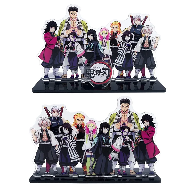 Anime demonio asesino Hashira Giyuu Muichirou Shinob Kimetsu no Yaiba figura acrílica con soporte modelo titular de placa decoración regalos