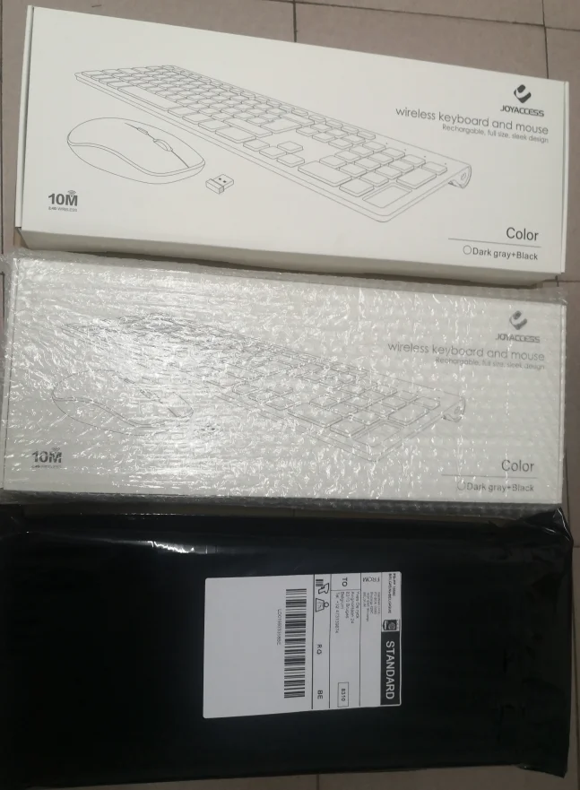 Set composto da tastiera e mouse wireless con layout francese - Tastiera numerica AZERTYU sottile e di dimensioni standard con batteria integrata._voghion.com