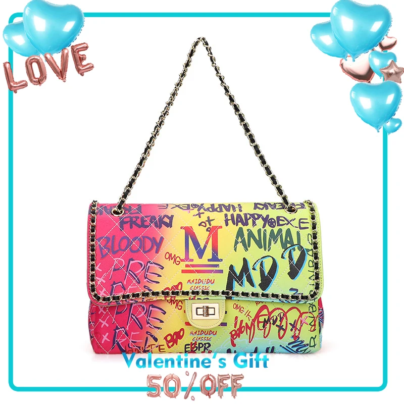 

IDEAS FOR 2020 WOMAN RAINBOW CROSSBODY HANDBAG AND PURSE LUXURY VALENTINE'S GIFT SHOULDER BAG bolsa feminina