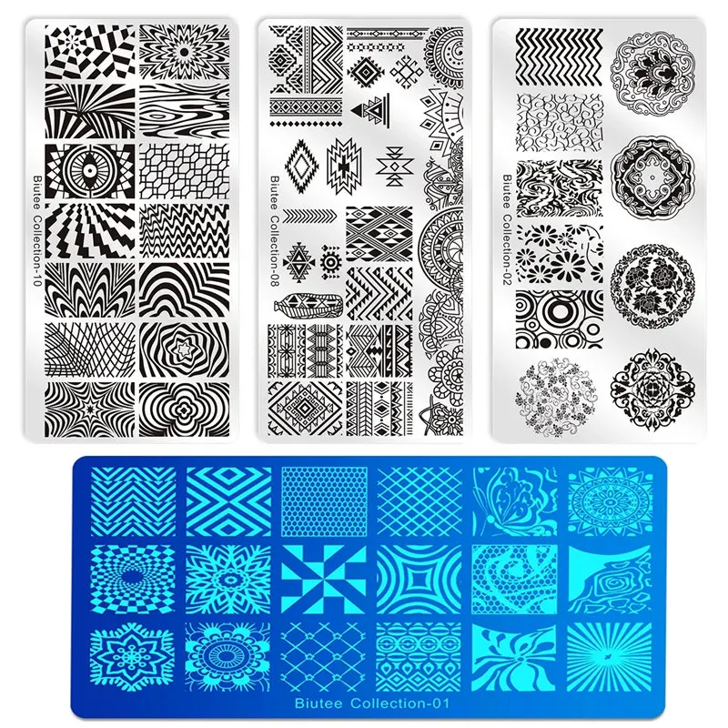 12*6cm Big Size Nail Art Stamping Plate Lines Animal thicken Template Printing mold Plates Nail Art Stencil Decor Stamp Tool 3