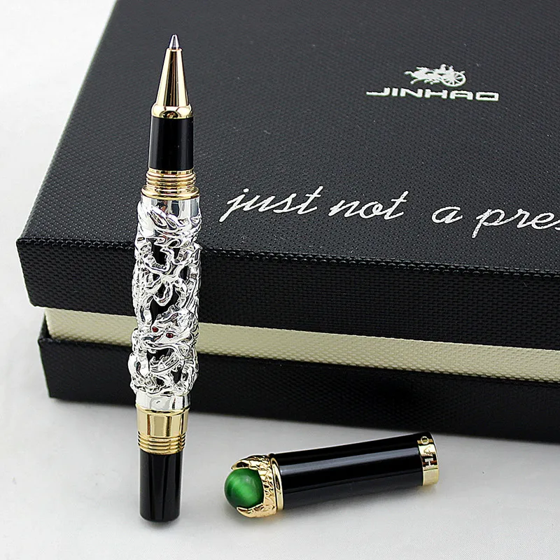 Ручка-роллер Jinhao Dragon с вращающимся перламутром, роскошный бизнес-подарок, 0,7 мм, черные чернила, Сменные ручки для коллекции - Цвет: E