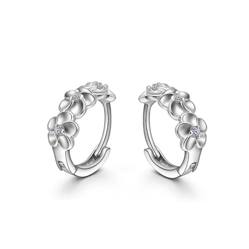 style 2 Простые серьги-кольца для женщин, новые модные серебряные кубические серьги-кольца с цирконом, круглые серьги - Окраска металла: style 2