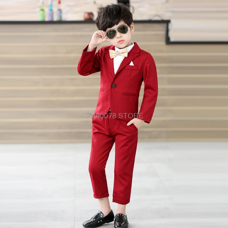 jacket pants J Строгие школьные костюмы для мальчиков на свадьбу; фирменные детские смокинги для вечеринок; Костюм Джентльмена для дня рождения; блейзер+ брюки; костюм из 2 предметов - Цвет: jacket pants J
